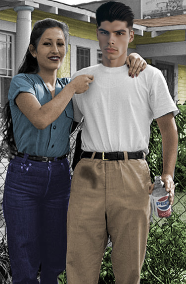 Carlos with a wet spot and Maria
